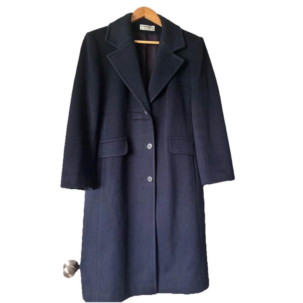 Vintage Forecaster of Boston 100% Wool Pea Coat Women's SZ 11/12 Petite Navy